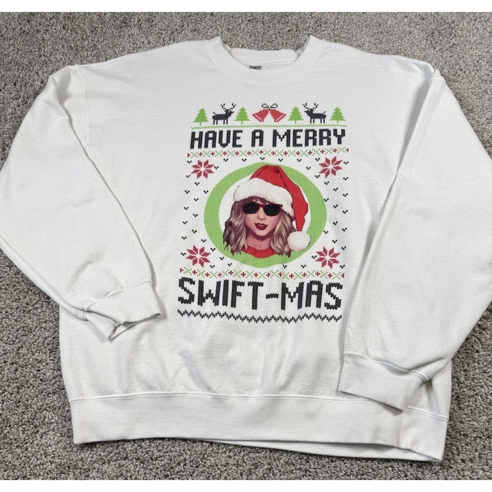Have A Merry Swift-Mas Christmas Crewneck Gildan Heavy Blend XL‎